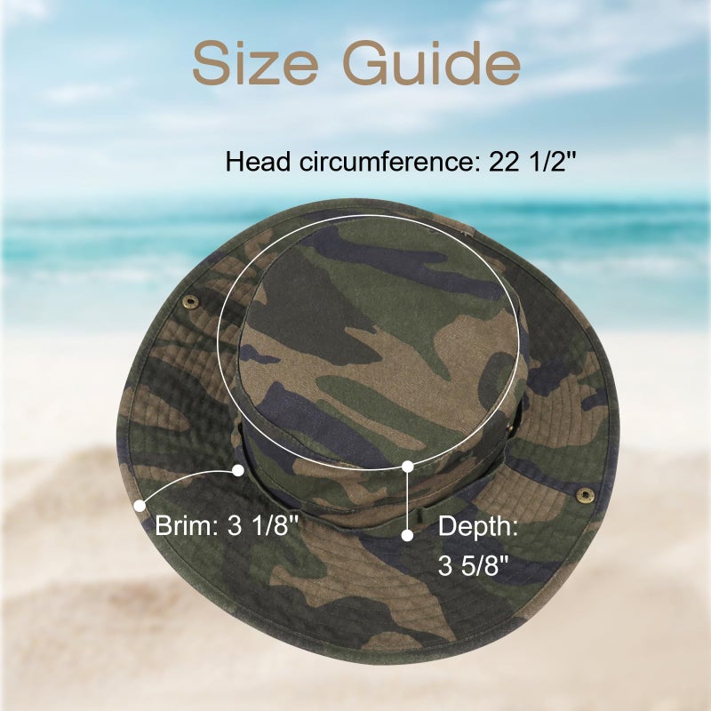 Phaiy Bucket Hat Wide Brim UV Protection Sun Hat Boonie Hats Fishing Hiking Safari Outdoor Hats for Men and Women Camo - Image 5